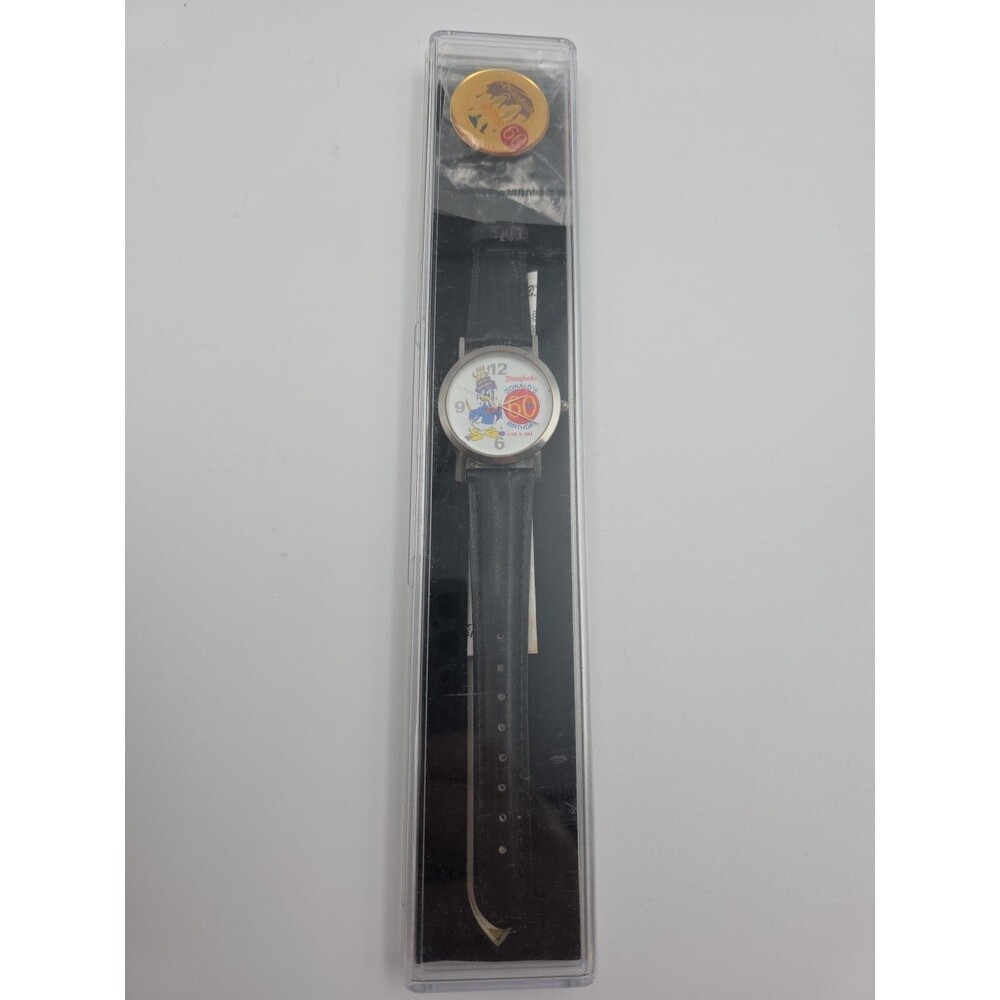 NOS VTG Disney Donald Duck 60th Anniversary Watch Set Japan Vintage Box W/Pin